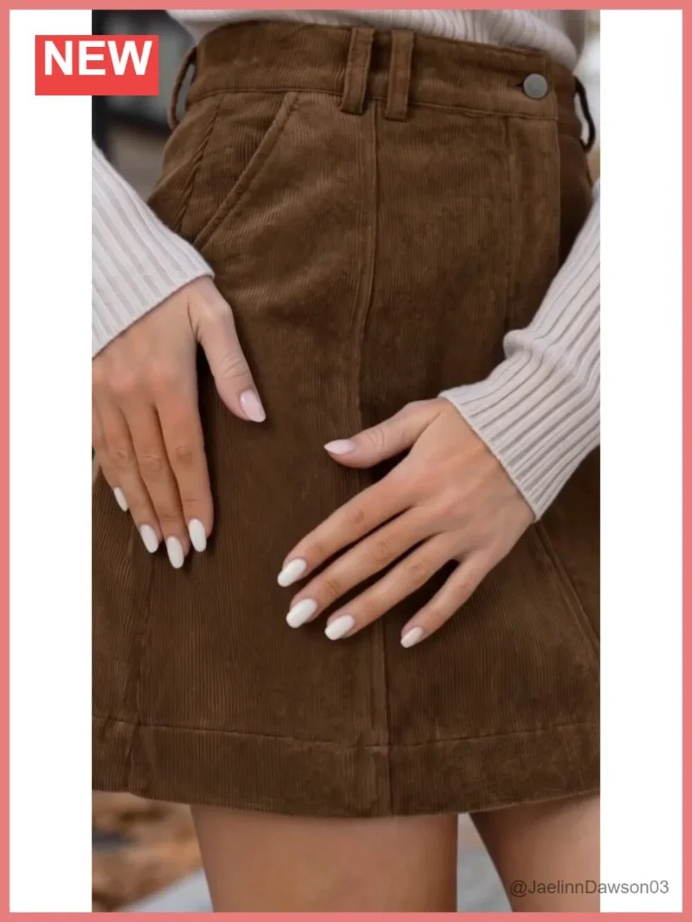 Women's Corduroy A-Line Mini Skirt High Waisted with Pockets